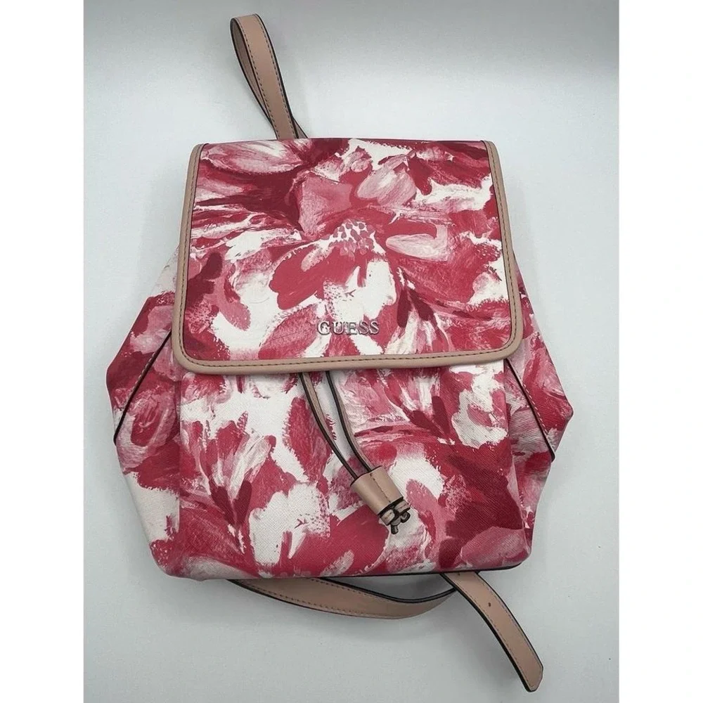 Guess | Bags | Guess Pink Floral Backpack Purse Drawstring  display picture 1
